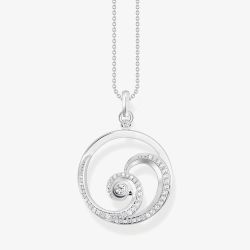 THOMAS SABO Ladies Silver Wave Pendant Necklace KE2143-051-14-L45V