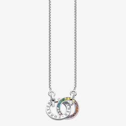 THOMAS SABO Together Sterling Silver Interlocking Rainbow Necklace KE1488-318-7-L55V