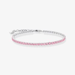 THOMAS SABO Sterling Silver Pink Zirconia Tennis Bracelet A2167-051-9-L19V