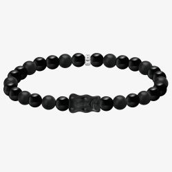 THOMAS SABO Ladies Black Obsidian Haribo Bear Bead Bracelet A2204-017-11