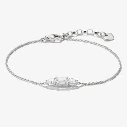 THOMAS SABO Bold Elegance Silver Three Stone Cubic Zirconia Bracelet A2221-051-14-L19V