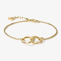 THOMAS SABO Together 18ct Yellow Gold Plated Cubic Zirconia Intertwined Bracelet A2233-M01-14