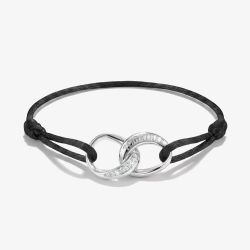 THOMAS SABO Together Black Textile Cubic Zirconia Intertwined Bracelet A2236-051-11