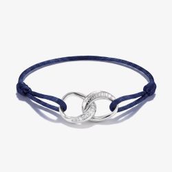 THOMAS SABO Together Blue Textile Cubic Zirconia Intertwined Bracelet A2236-051-32
