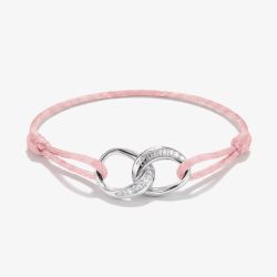 THOMAS SABO Together Pink Textile Cubic Zirconia Intertwined Bracelet A2236-051-9