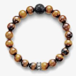 THOMAS SABO Mens Rebel At Heart Tigers Eye Bracelet A1408-806-2-L19