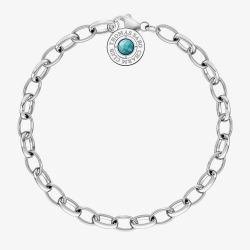 THOMAS SABO Charm Club Simulated Turquoise  Bracelet X0229-404-17