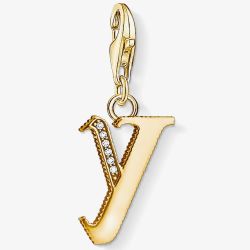 THOMAS SABO Gold Plated Cubic Zirconia Y Charm 1631-414-39