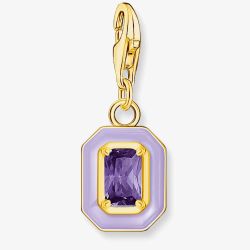 THOMAS SABO Gold Plated Violet Octagon Cold Enamel Charm 2034-565-13