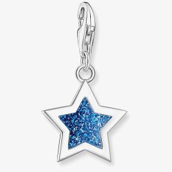 THOMAS SABO Silver Blue Enamel Glitter Star Charm 2055-007-32