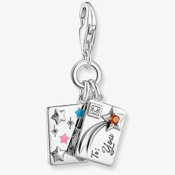 THOMAS SABO Silver Multi Enamel Chistmas Postcard Letter Charm 2061-691-7