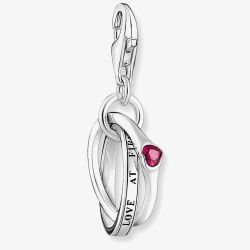 THOMAS SABO Silver Together Linked Rings Love At First Sight Charm 2070-639-10