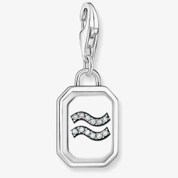 THOMAS SABO Silver Octagonal Cubic Zirconia Aquarius Charm 2143-643-21