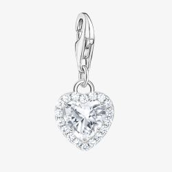 THOMAS SABO As We Love Silver Cubic Zirconia Heart Dropper Charm 2202-051-14