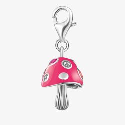 THOMAS SABO Ladies Silver Pink Enamel Multi Stone Mushroom Charm 2211-845-7