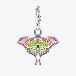 THOMAS SABO Ladies Silver Multicoloured Moth Charm 2209-691-7