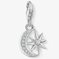 THOMAS SABO Silver Clear Cubic Zirconia Star and Moon Charm 1794-051-14