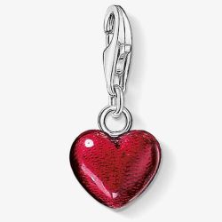 THOMAS SABO Silver Red Enamel Heart Charm 0794-007-10