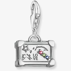 THOMAS SABO Silver & Multi-Stone Vintage Suitcase Charm 1936-318-7