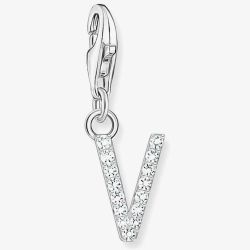 THOMAS SABO Silver Cubic Zirconia Letter V Charm 1959-051-14