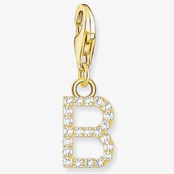 THOMAS SABO Gold Plated Cubic Zirconia Letter B Charm 1965-414-14