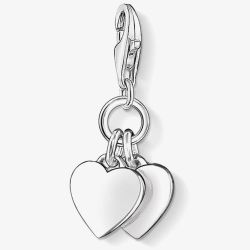 THOMAS SABO Silver 2x Plain Heart Charm 0836-001-12