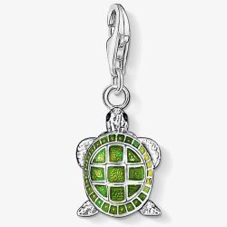 THOMAS SABO Silver & Green Enamel Tortoise Charm 0837-007-6