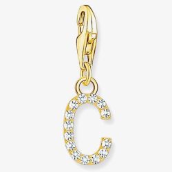 THOMAS SABO Gold Plated Cubic Zirconia Letter C Charm 1966-414-14