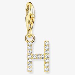 THOMAS SABO Gold Plated Cubic Zirconia Letter H Charm 1971-414-14