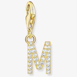 THOMAS SABO Gold Plated Cubic Zirconia Letter M Charm 1976-414-14