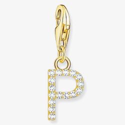 THOMAS SABO Gold Plated Cubic Zirconia Letter P Charm 1979-414-14