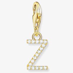 THOMAS SABO Gold Plated Cubic Zirconia Letter Z Charm 1989-414-14