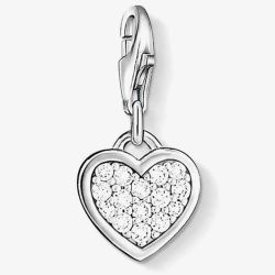 THOMAS SABO Silver Clear Cubic Zirconia Pavé Heart Charm 0967-051-14