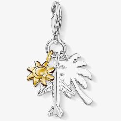 THOMAS SABO Silver Two Colour Palm Tree Sun Plane Charm 1430-413-21