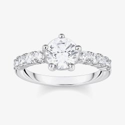 THOMAS SABO Silver Solitaire White Cubic Zirconia Ring TR2440-051-14