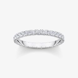 THOMAS SABO Sterling Silver Cubic Zirconia Delicate Pave Full Eternity Ring TR2467-051-14