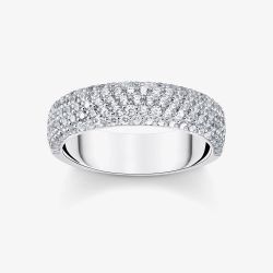 THOMAS SABO Sterling Silver Cubic Zirconia Half Eternity Ring TR2460-051-14