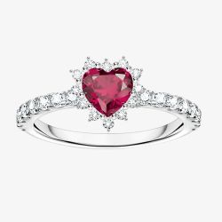 THOMAS SABO Romance Silver Ruby Cubic Zirconia Heart Ring TR2484-013-10