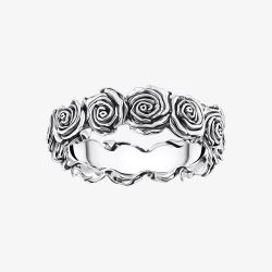 THOMAS SABO Midnight Rose Silver Roses Ring TR2488-637-21