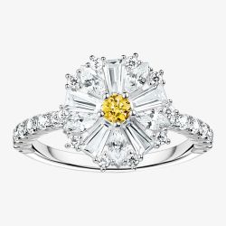 THOMAS SABO Ladies Silver Daisy Flower Cubic Zirconia Shoulder Set Ring TR2493-051-4