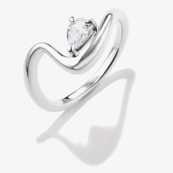 THOMAS SABO Fluid Elegance Sterling Silver Cubic Zirconia Wave Ring TR2543-051-14