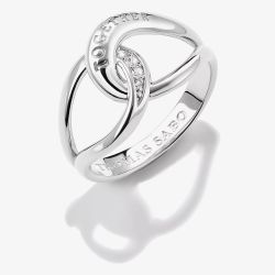 THOMAS SABO Together Sterling Silver Cubic Zirconia Intertwined Ring TR2547-051-14