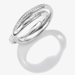 THOMAS SABO Together Sterling Silver Cubic Zirconia Crossover Ring TR2548-051-14