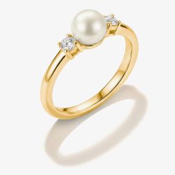THOMAS SABO Classics 18ct Gold Plated Freshwater Pearl Ring TR2370-M01-14