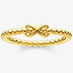 THOMAS SABO Gold Plated Beaded Infinity Ring TR2320-413-39