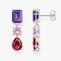 THOMAS SABO Three Colour Cubic Zirconia Dropper Earrings H2278-013-7