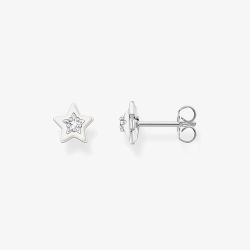 THOMAS SABO Silver Star White Cold Enamel Stud Earrings H2273-041-14