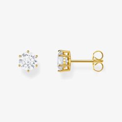 THOMAS SABO Gold Plated Zirconia Stud Earrings H2301-414-14