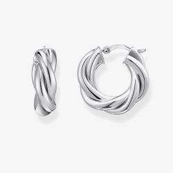 THOMAS SABO Sterling Silver 20mm Intertwined Twisted Hoop Earrings CR742-001-21