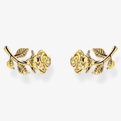 THOMAS SABO 18ct Gold Plated Rose Stud Earrings H2314-413-39